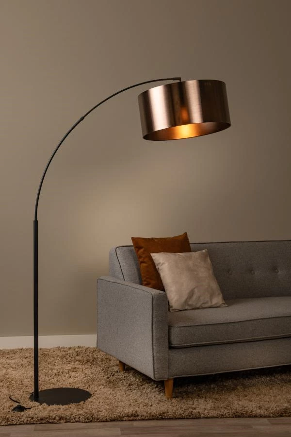 Lucide RANKOS - Arc floor lamp - 1xE27 - Black - atmosphere 1